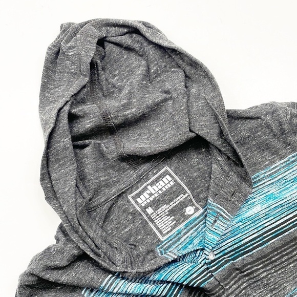 Urban Pipeline charcoal/blue striped boys hoodie - Picture 3 of 4